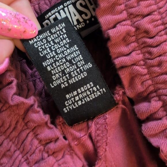 Rewash Wide Leg  Smocked Waist Pants with leg slits dusky pink size L - Picture 7 of 13